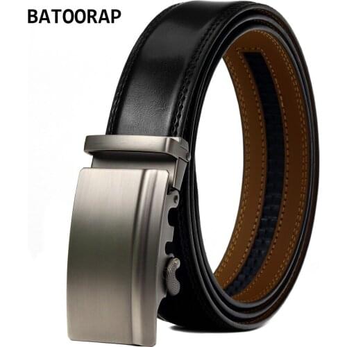 BATOORAP Formal Business Waist Belt For Men Fashion High Quality Designer Genuine Leather Male Trouser Belt Metal Buckle WL-E043