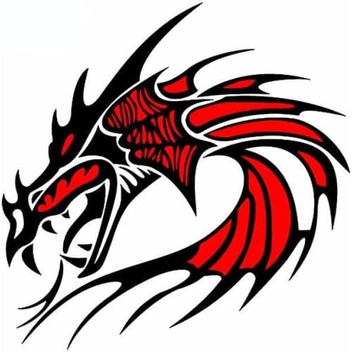 Creative Fine Cartoon Dragon Motorcycle Car Stickers Personality Graphics Bumper Rear Windshield Decal Custom Printing Kk13*11cm