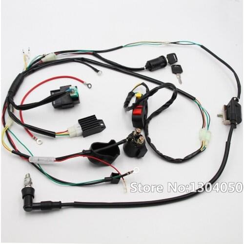 Full Electrics Wiring Harness Loom Solenoid Coil Regulator CDI 50c 70cc 110cc 125cc Dirt Pit Trail Bike