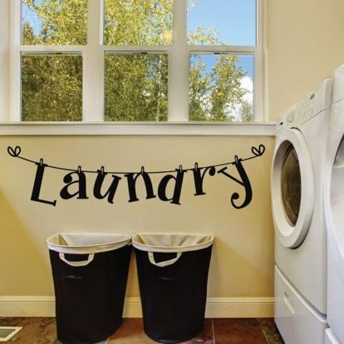 Arrival Cute Laundry Room Wall Sticker Home Decor Popular Vinyl Removable Decals Washhouse Wall Stickers