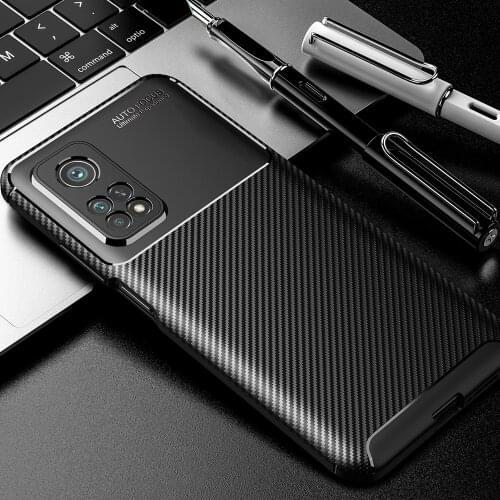 Mi10T Shockproof Carbon Case for Xiaomi Mi 10T Pro Case Silicone TPU phone Case Soft Back Cover for Mi10T Lite Fundas
