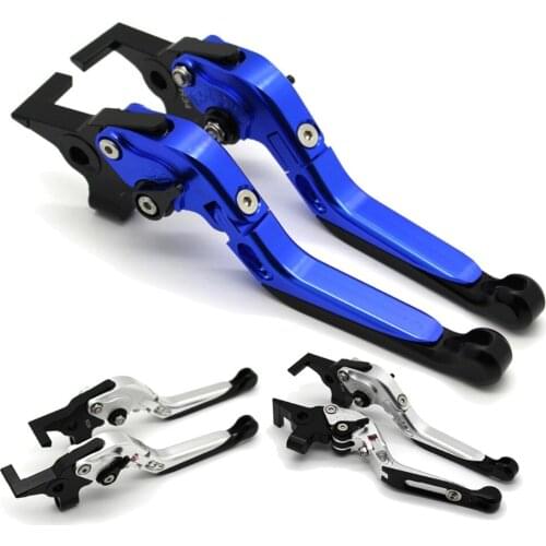 With logo Motorcycle Frame Ornamental Foldable Brake Handle Extendable Clutch Lever For YAMAHA FZ6 FAZER FZ6R FZ8 MT-07 FZ-07