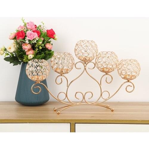 Crystal Tea Light Candle Holders for Wedding Candlelight Dinning Table Anniversary Centerpiece Candle Stick Stand