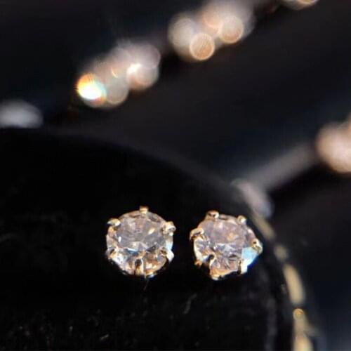 UBESTNICE Classic Genuine 18K Gold 750 South African Diamonds 0.2ct/Pair Fine Jewelry Stud Earrings For Women Engagement Gift