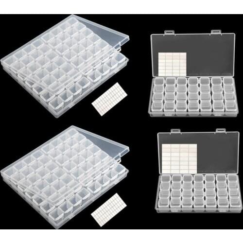 New hot 8/28/56/112/224 cells grid storage diamond embroidery accessories diamond painting cross stitch box storage Organizer