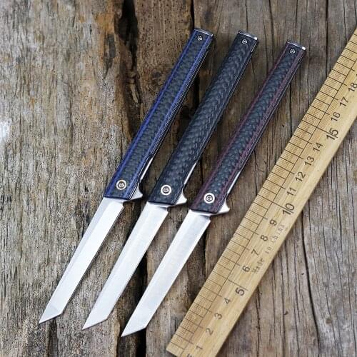 KBS113 Folding D2 Blade Tactical Pocket Camping Outdoor Survival Hunting Knife with Carbon Fiber Handle EDC Tool Kitchen Knife