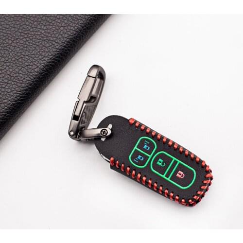 Luminous Soft Leather Moto Key Cover Case Set For Honda n-a N-BOX wagon N Plus 2018 4 Button Protect Shell