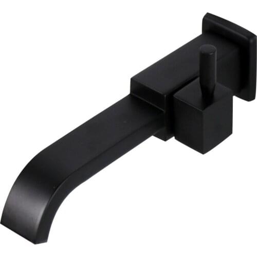 Bathroom Black Faucet Into The Wall Style Lengthened Single Cold Quick Opening Fashion Simple Mop Faucet Bathroom Accessories