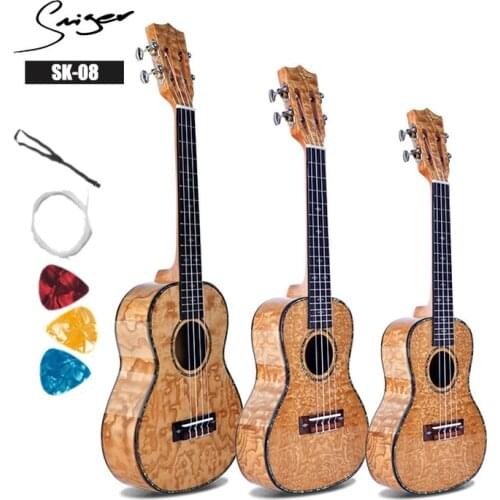 Ukulele 21 24 26 Inches Ash Mini Electri Soprano Concert Tenor Acoustic Guitars 4 Strings Ukelele Install Pickup Travel Guitar