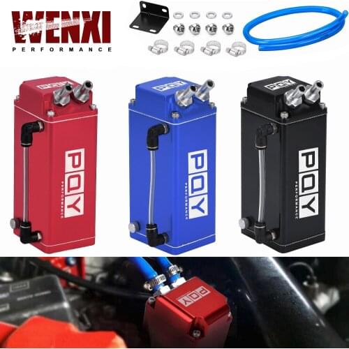 Universal Engine Square Shape Oil Catch Can Oil Tank Reservoir With 2 Bigger Fittings Oil Catcher WX-TK80