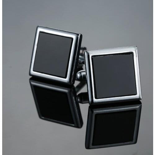 Classic mens new black box Cufflinks Cufflinks French wedding dress shirt accessories 1 double free shipping