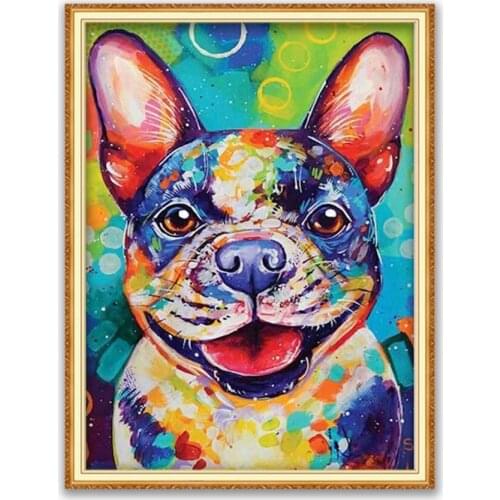 Animal Dog Terrier DIY 11CT Cross Stitch Embroidery Kits Craft Needlework Set Printed Canvas Cotton Thread Home Decoration Sell