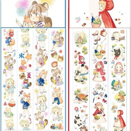 1 Loop Cute Washi Red Riding Hood Characters Journal Planner Paper Tape Summerstickers