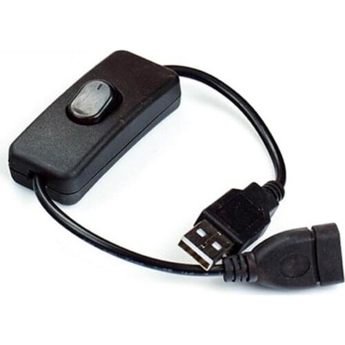 1Pc USB Power Cable Switch Male to Female Extension Power Cable With 303 Button Switch Power Control Fast Delivery