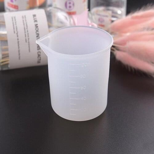 100pcs/lot Reusable 100ml Transparent Measuring Cup With Scale Silicone Measuring Tools LX7908