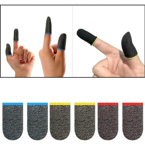 2 Packs Touch Screen Finger Sleeve Mobile Game Controller Breathable Finger Sleeve for