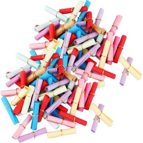 2 x 50 Pcs Colorful Wishing Scrolls Paper 6 x 2.5cm Random Color