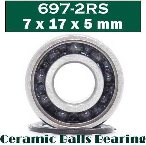 697 Hybrid Ceramic Bearing 7*17*5 mm ABEC-1 ( 1 PC) Industry Motor Spindle 697HC Hybrids Si3N4 Ball Bearings 3NC 697RS