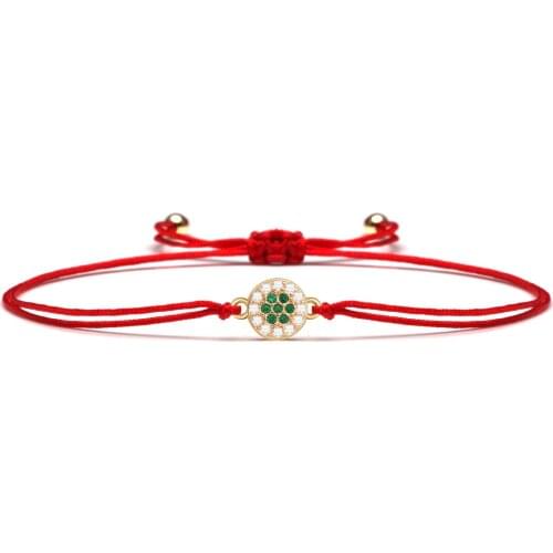 AAA Green Cubic Zirconia Crystals Lovely Round Evil Eye Lucky Charm Bracelet Women 2021 Brass CZ Circle Everyday Jewelry Gift