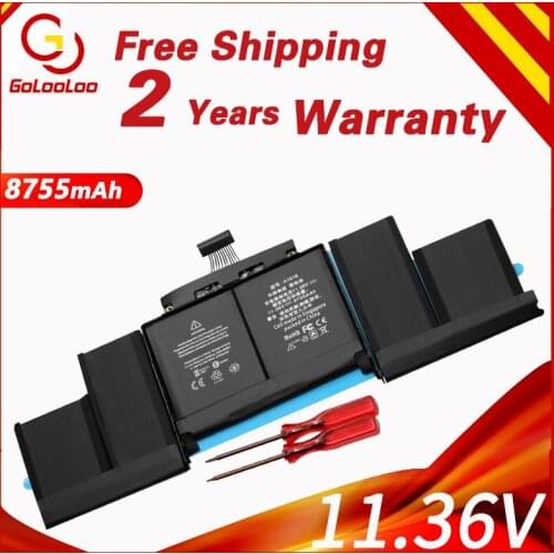 Golooloo 11.36V 8755mAh A1398 A1618 Laptop Battery For MacBook Pro Retina 15'' 15.4" 2015 020-00079 MJLQ2LL/A MJLT2LL/A