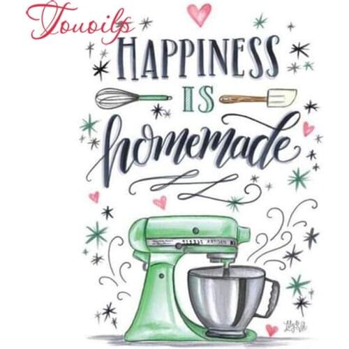 TPOUOILP 5d Diy diamond painting square&round diamond cross stitch set Happiness Is Homemade diamond embroidery