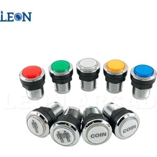 5 Pcs Chrome Plating Illuminated Arcade Button Diy Arcade Kit For Arcade Box Jamma Arcade Button With Microswitch Game Console