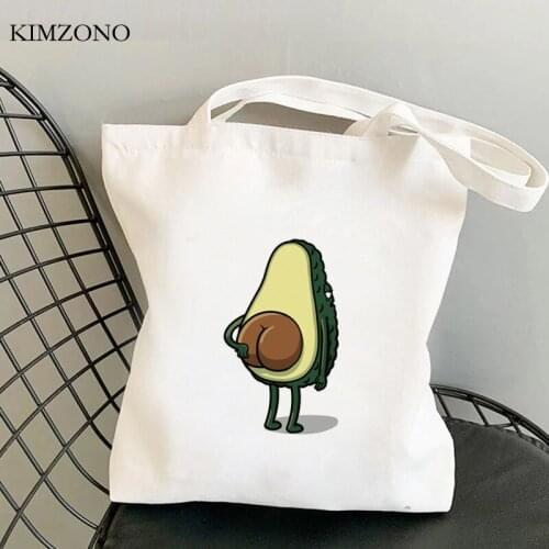 Avocado shopping bag bolsas de tela eco cotton canvas bag cloth woven sac toile