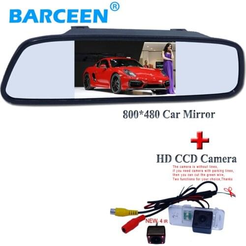 Plastic shell 4.3" car parking monitor and 170 degree 4 IR car rear reversing camera for AUDI A6L 2009~2011 /A4 /A3/ Q7 /S5