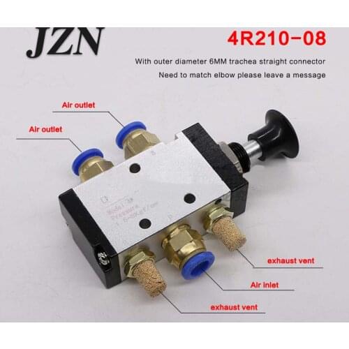 Free shipping ( 1 PCS ) Pull the valve mechanical valve pneumatic switch two three-way 5 pass 3R/4R210-08 control cylinder valve