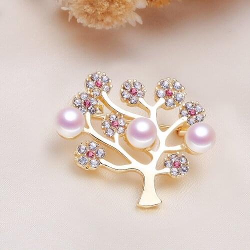 Flower Shape Brooch Pin Mountings Base Findings Accessories Jewelry Settings Parts for Pearls Beads Jade Crystals Agate Coral