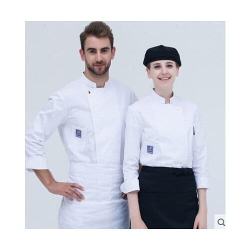 Black Long Sleeve Master Cook Work Uniforms Restaurant Hotel BBQ Kitchen High Quality Workwear Clothing Food Service Chef Tops