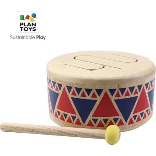 Wooden Toys PlanToys Wooden Drum Childrens Enlightenment Music Percussion Wooden Early Education Musical Instrument Toy Gift