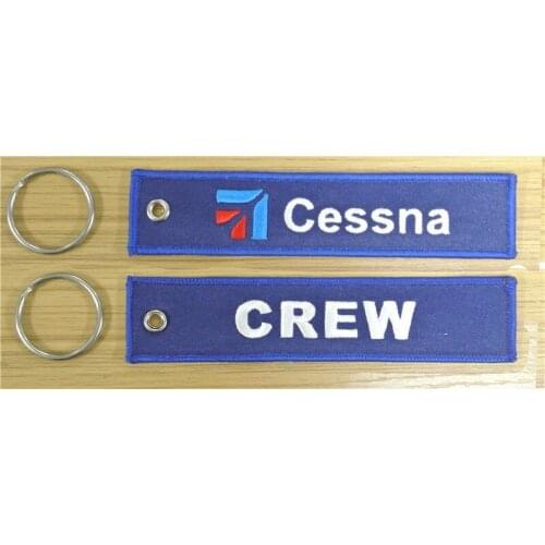 Cessna Crew Embroidered Key Ring Banner Keychain