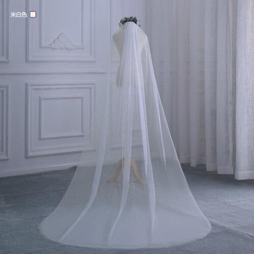 Bridal Cathedral Veils Wedding Veils 2 Long White Bridal Wedding Veil with Comb Cut Edge Cheap Wedding Accessories