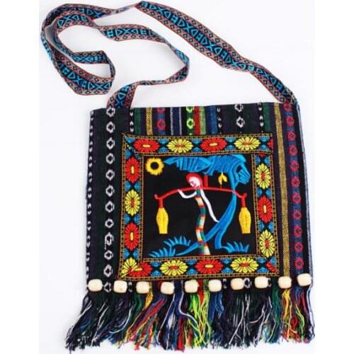 Hmongb Bag Tassel Embroidery Women Ethnic