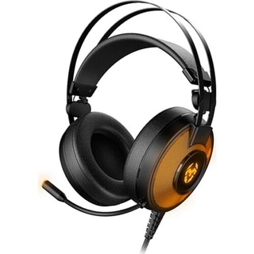 Gaming Earpiece with Microphone Krom Kayle USB Black Orange