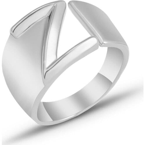 MIQIAO Stainless Steel Titanium 26 English Letter Vintage Boho Rings for Men Women Couple Friends Gift Fashion Jewelry Hip Hop