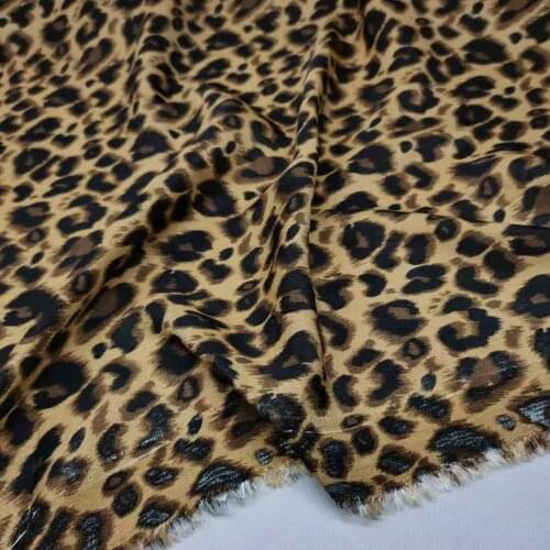 Leopard Dress Chiffon Fabric Summer Fashion Material Breathable Cosplay DIY Craft 1 Yard
