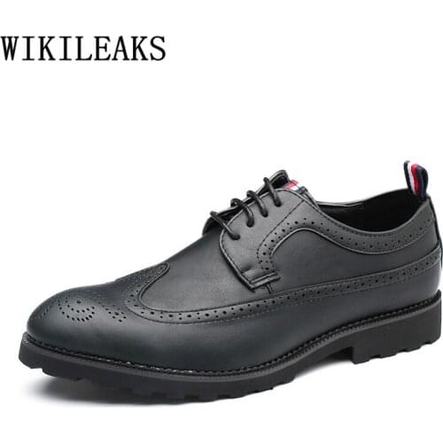 Wedding Men Shoes Dressed Brogue Shoes Men Classic Coiffeur Men Dress Shoes Leather Sapato Social Masculino Couro Sapato Social