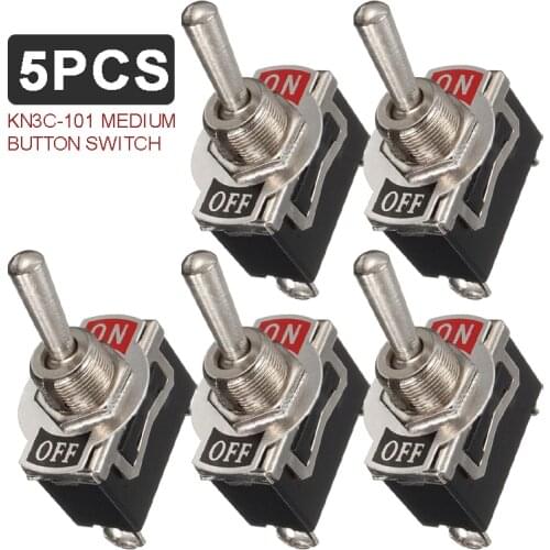 5pcs Newest Toggle Switch 12V 24V 220V 230V Volt 10A ON OFF 2 Pole Heavy Duty Rocker Switches for Car Boat Truck