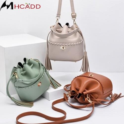 2021 New Fashion Single PU Leather shoulder Crossbody Bag For Women Female Handbag Small Bucket Bag High Quality Womens Bag