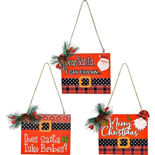 Adornos Navidad Natal Christmas Tree Decoration New Year Party Ornaments For Home Wooden Letter Pendant