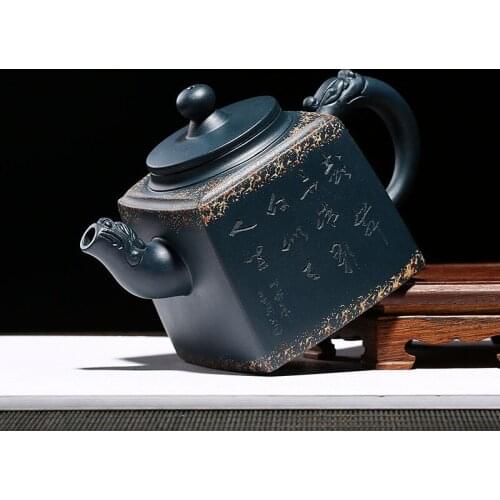 Directly Sells The Purple Clay Teapot, Black Green Clay, Sifang Longzun Teapot, Changyuehong, All Hand-Made Authentic