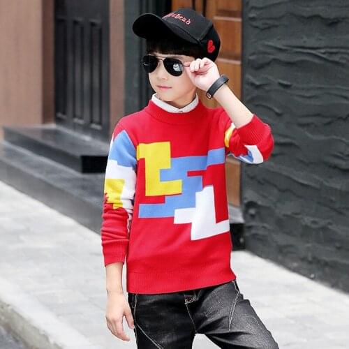 Boys Sweater Kids Outwear Tops 2021 Special Fleece Thicken Warm Winter Autumn Knitting Pullover Children Clothing