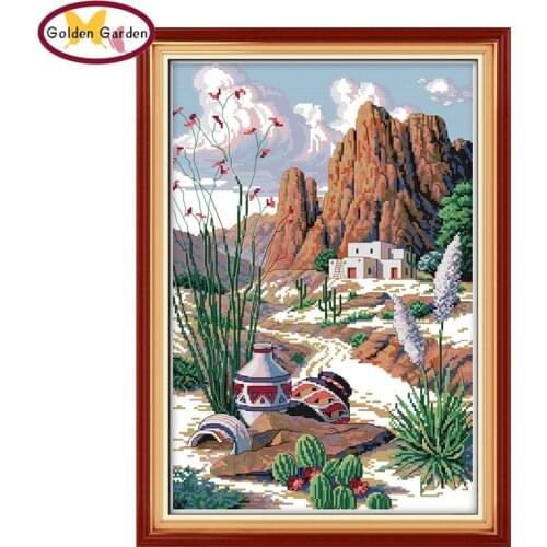 GG The Silk Road Cross Stitch Pattern Handmade Craft Needlework Cross Stitch Set Embroidery Kit for Home Decor