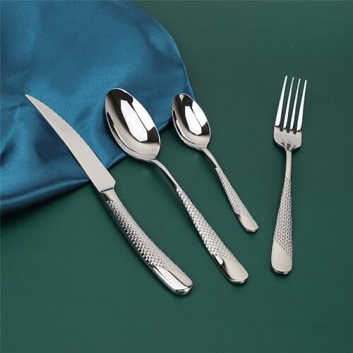 Spoon Silver Tableware Stainless Steel Kitchen Silverware Dinnerware Sets Knife Fork Spoon Flatware Set Spoon Luxury Cutlery Set