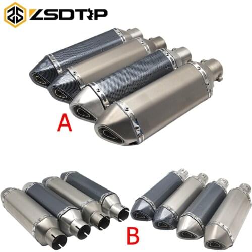 ZSDTRP 2 Model Universal Modified Escape Moto AK Exhaust Motorcycle Scooter Dirt Bike Muffler Pipe For R6 YZF1000 R1 CBR