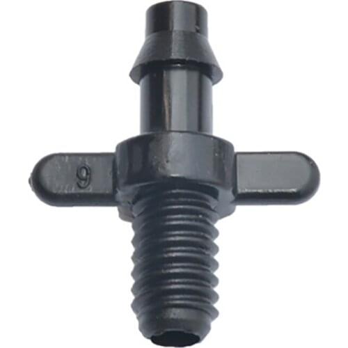 1/4" Double Barbed Connector Double Ways 5mm Screw Thread Micro Irrigation 50pcs-pack