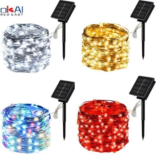 100/200 LEDs Fairy Holiday LED Outdoor Solar Lamp String LightsSolar Garden Waterproof 10m Solar Light Christmas Party Garland