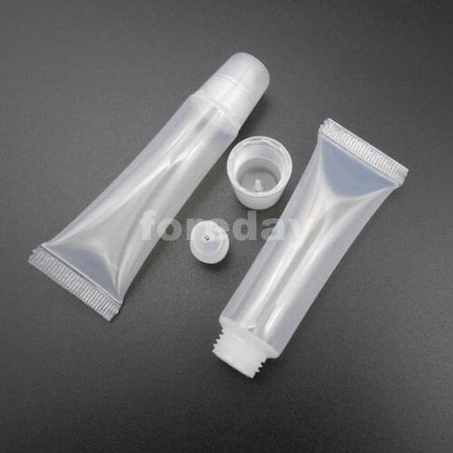 2-100PCS X 12ML Screw Cap Bottles Squeeze Lip Gloss Balm Tube Plastic Lipstick 12 ML NEW 2CM * 9CM Weight: 4g PE PP HQ *FD120
